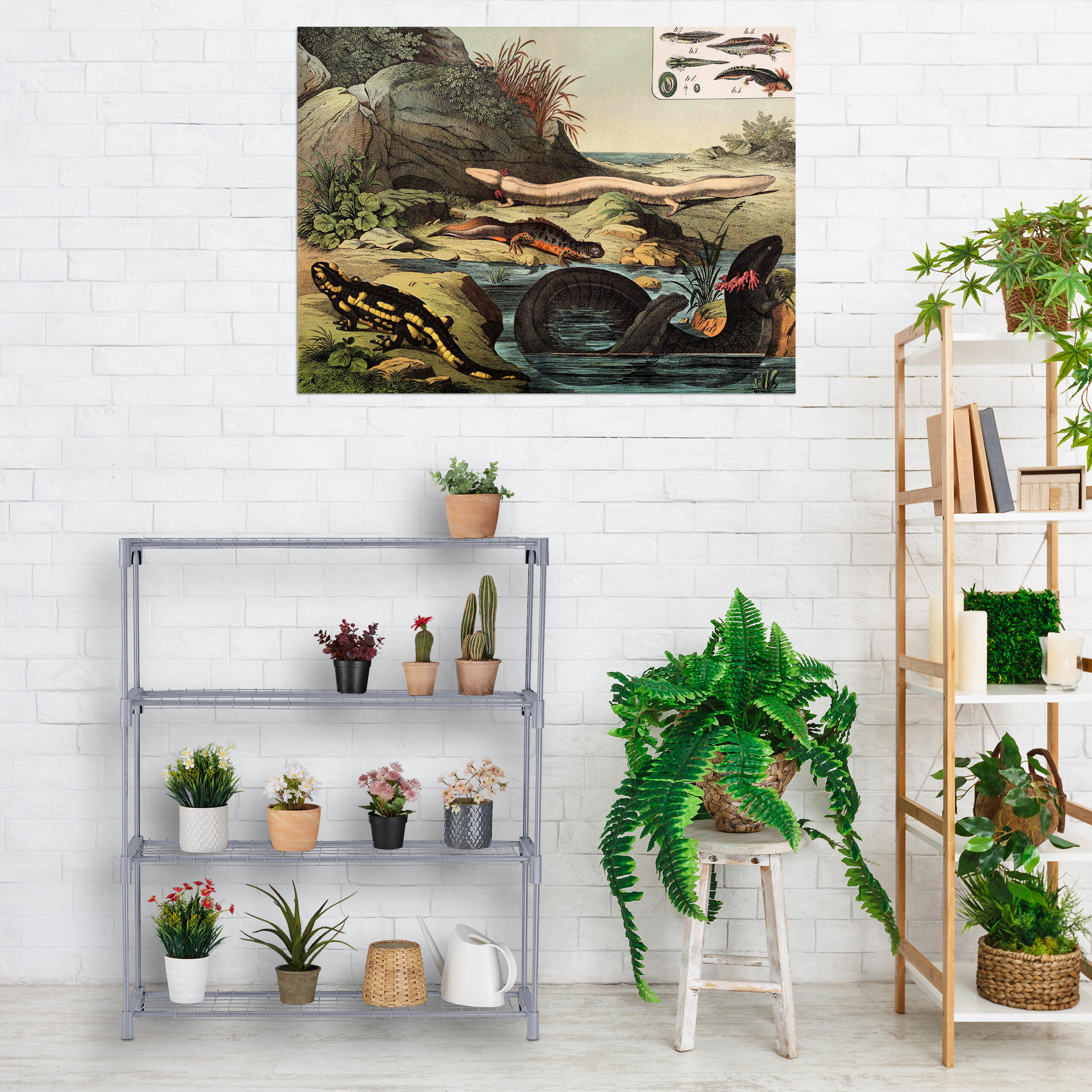BLUMENREGAL - Grau, Kunststoff/Metall (91/106/28cm) - Relaxdays