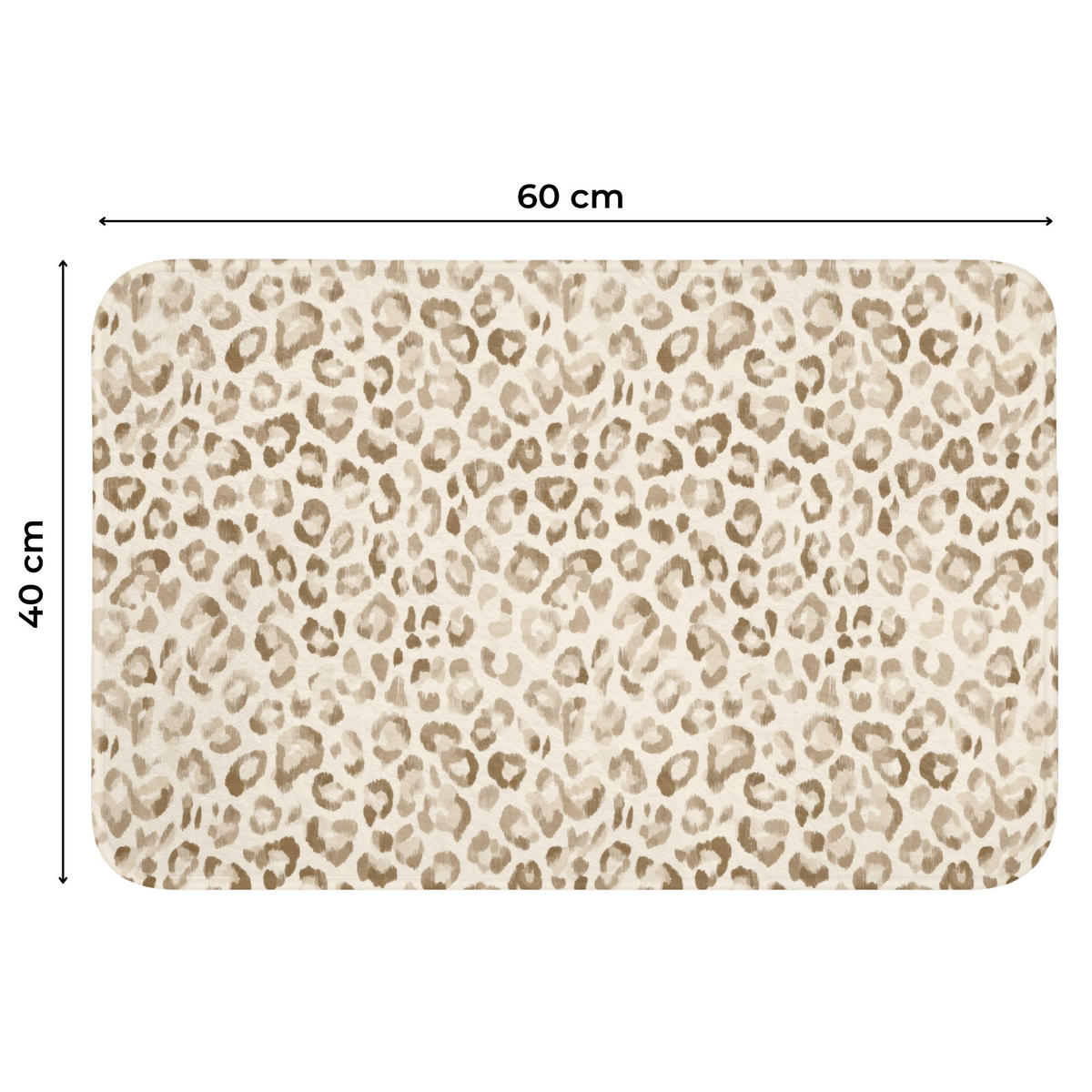 WC PŘEDLOŽKA Leopard - Classic - Béžová 60x40 cm - světle hnědá, textil/plast (60/1cm) - OnlyWow