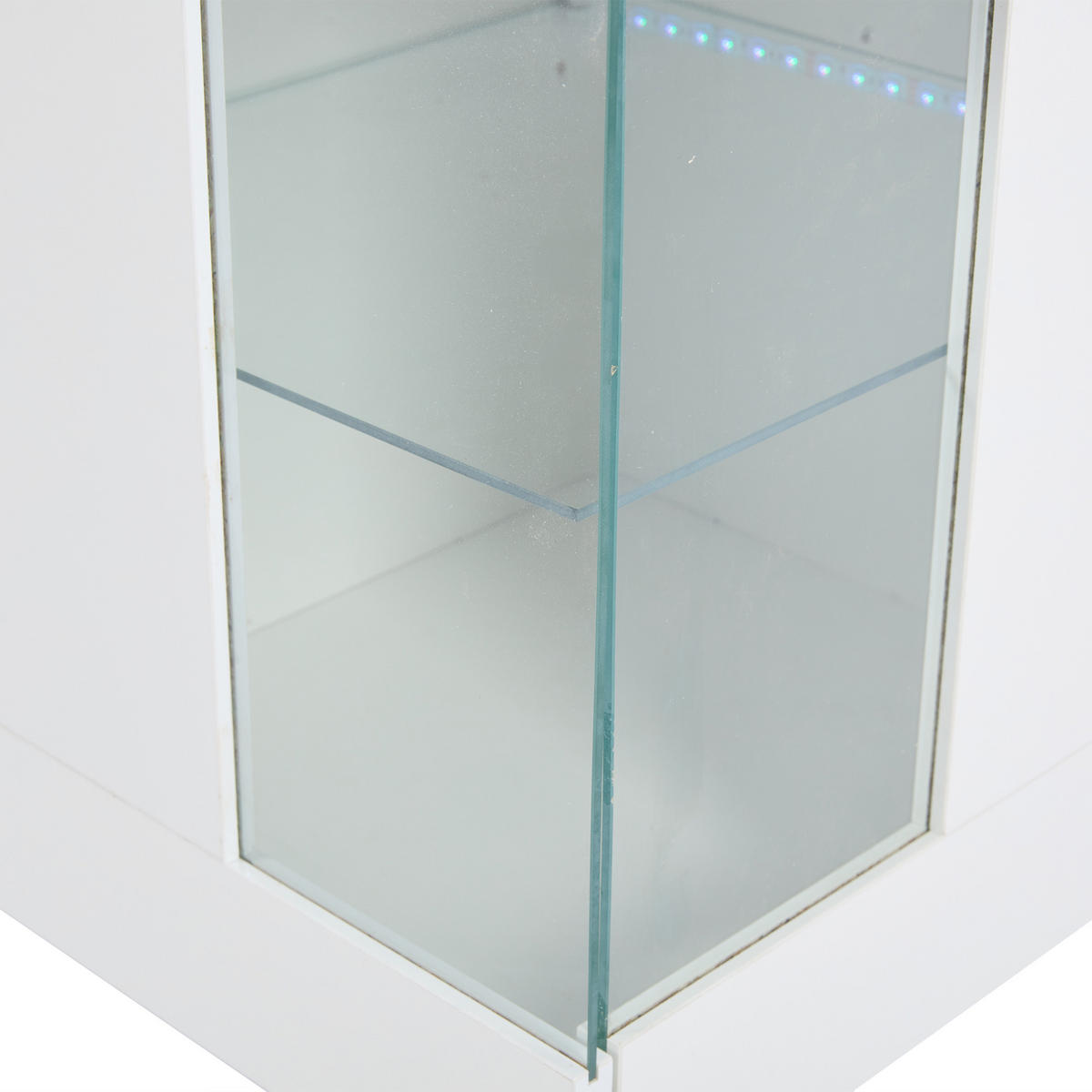 SIDEBOARD DE-37758 mit LED-Beleuchtung und Glasfront Weiß - Weiß, Holzwerkstoff (140/70/40cm) - ComfortXL