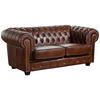 SOFA 2-Sitzer Kath Bezug Wischleder Buche nussbaum dunkel / braun - Braun, Leder (174/74/98cm) - 58aufmkessel