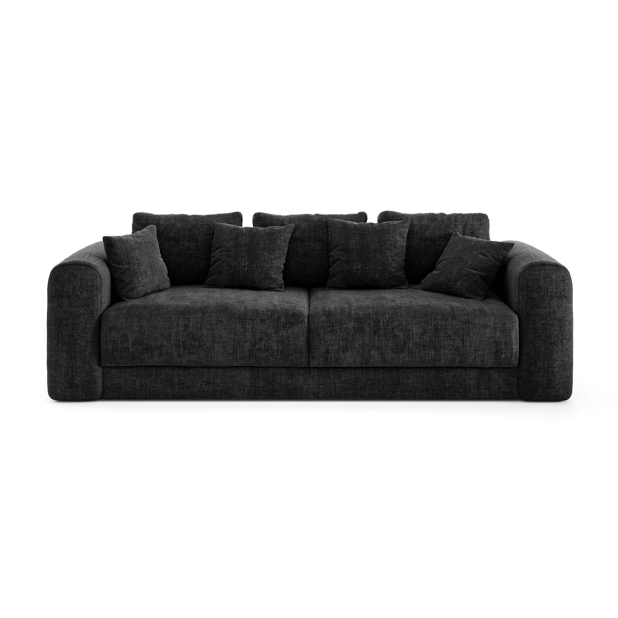 SCHLAFSOFA mit Stauraum in Nussbaum RIO Köpergewebe Dunkles Anthrazit 250cm - Dunkelgrau/Anthrazit, Textil (250/90/95cm) - Sia Home