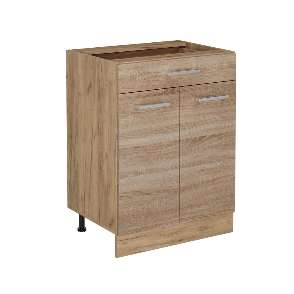 KÖKSUNDERSKÅP R-Line Sonoma 60 cm med låda, utan bänkskiva Sonoma ek, Honungsek 81.6/60/46 cm