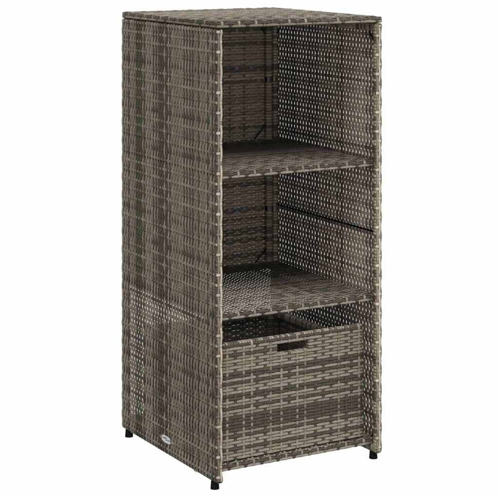 GARTENSCHRANK Grau 50x55x115 cm Poly Rattan - Grau, Kunststoff (50/115/55cm) - furnicato