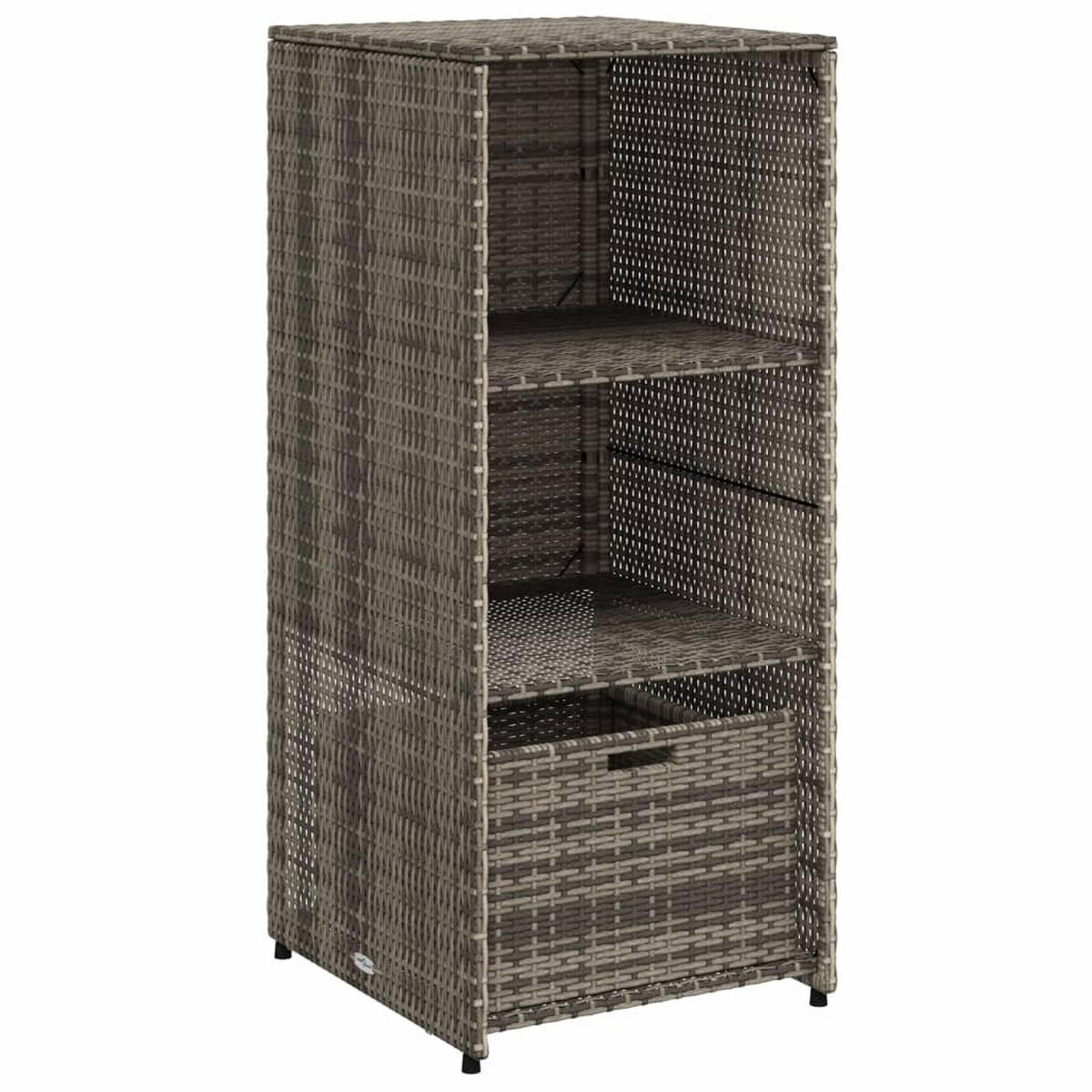 GARTENSCHRANK Grau 50x55x115 cm Poly Rattan - Grau, Kunststoff (50/115/55cm) - furnicato