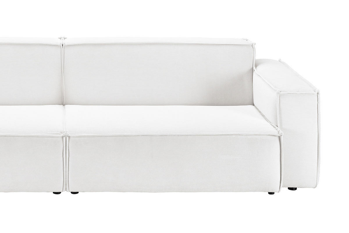 SOFA SAMU Weiß Cord - Schwarz/Weiß, Textil (236/72/106cm) - KAWOLA