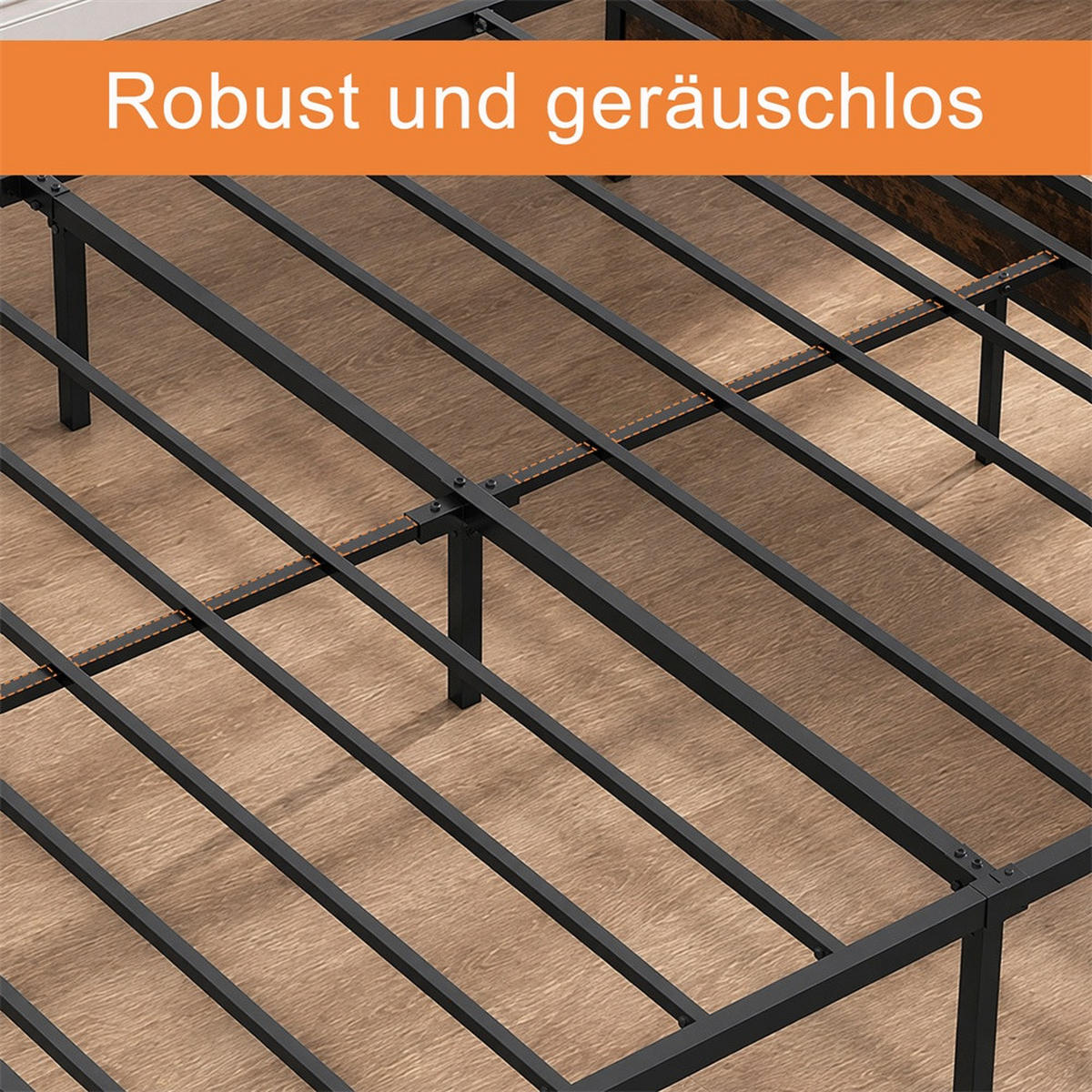 METALLBETT 140x200 cm mit LED Beleuchtung - Kopfteil-Stauraum - USB- und USB-C - Schwarz+Grau - ohne Matratze - Schwarz, Metall (140/200cm) - DELFA