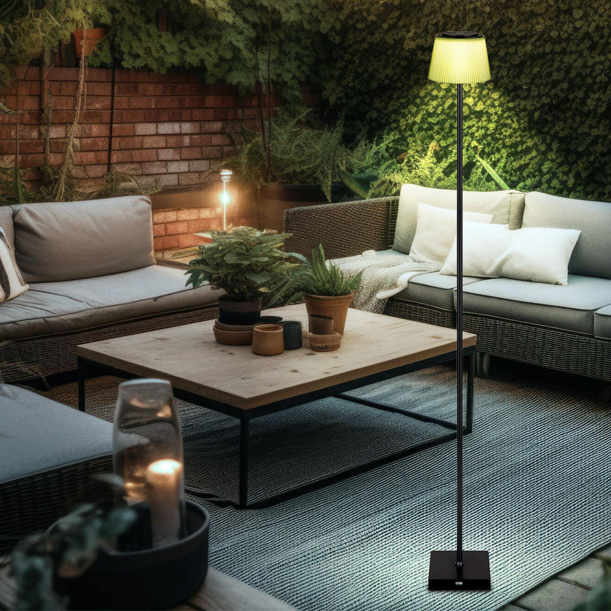 LED STEHLEUCHTE Touchdimmer Schwarz - Schwarz, Metall (14/14/120cm) - Globo Lighting