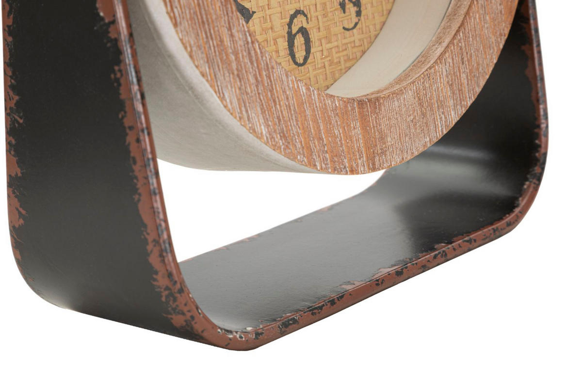 WANDUHR, braun, Eisen und Holz, 23,5 x 7 x 24 cm, rund - Braun, Holz/Metall (23.5/24/7cm) - Mauro Ferretti