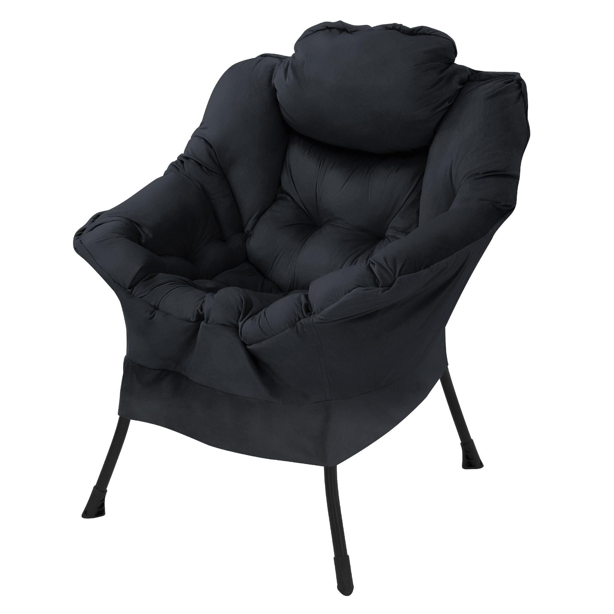 ML-DESIGN KŘESLO do obývacího pokoje, černé, pohodlné relaxační křeslo s boční kapsou a polštářem, 82 x 97 x 95 cm, nosnost až 120 kg