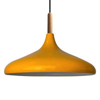 PENDELLEUCHTE Champion aus Holz 35/30 cm - Gelb, Metall (35/30cm) - Bamyum