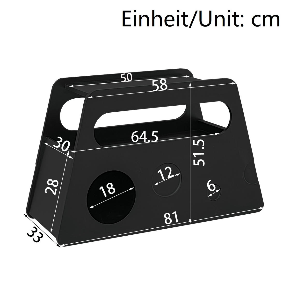 BEISTELLTISCH 81/33/51,5 cm schwarz aus MDF und Spanplatte mit Rollen - Schwarz, Holzwerkstoff (81/33/51.5cm) - OKWISH