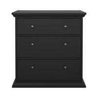 KOMMODE mit 3 Schubladen B86,3 cm – SOUTH - Schwarz, Holzwerkstoff (50.6/13.8/50.6cm) - Calicosy