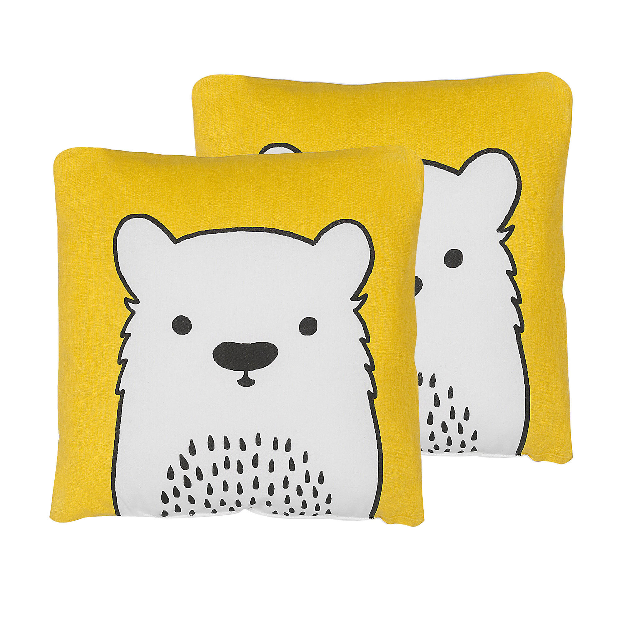 DEKOKISSEN 2er-Set Gelb 45/45 cm Waranasi - Gelb, Naturmaterialen/Textil (45/45cm) - Beliani