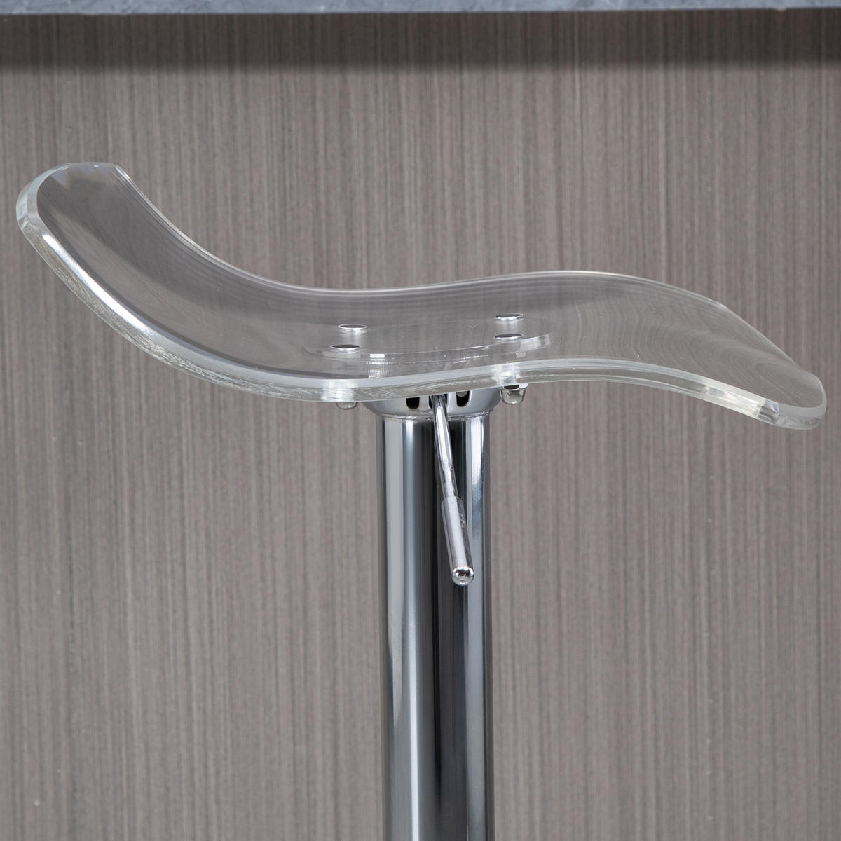 BARHOCKER 2er-Set DE-14697 höhenverstellbar mit Fußstütze Transparent - Transparent, Metall (39/87/39cm) - ComfortXL