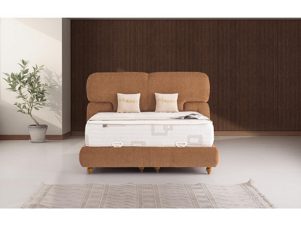 POLSTERBETT Frida 180x200 Braun - Braun, Textil/Metall (180/200cm) - Villa Möbel
