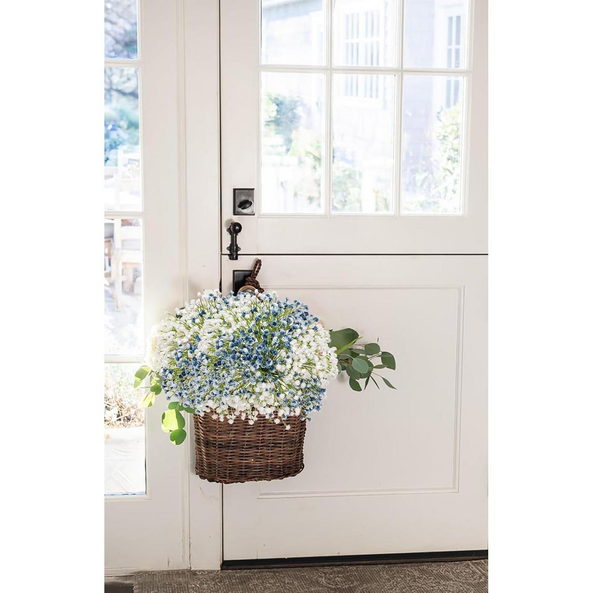KUNSTBLUMEN Schleierkraut 10 Stück Bund Blau-Weiß 25 cm - Multicolor, Kunststoff (24cm)