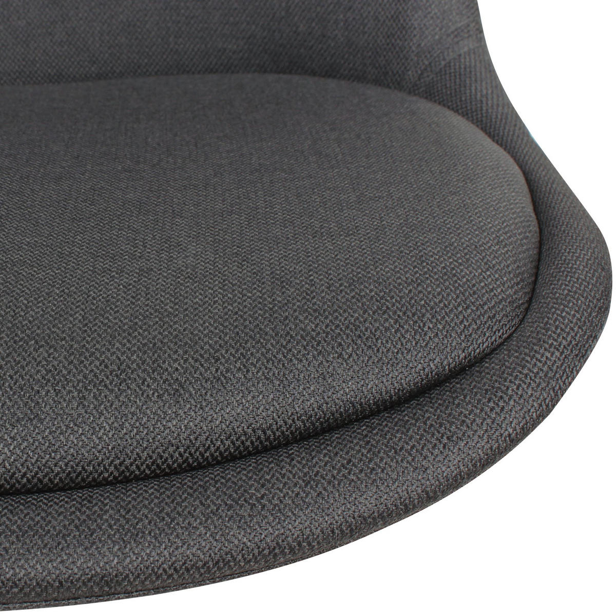 SCHALENSTUHL mit 360° Drehfunktion MESCHIO, Schwarz 65x65x94 cm - Silberfarben/Schwarz, Textil/Metall (65/94/65cm) - KADIMA DESIGN