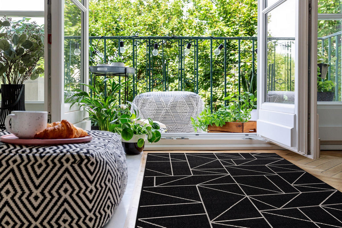 TEPPICH Floorlux 80/150 cm - Schwarz, Textil (80/150cm) - rugsX