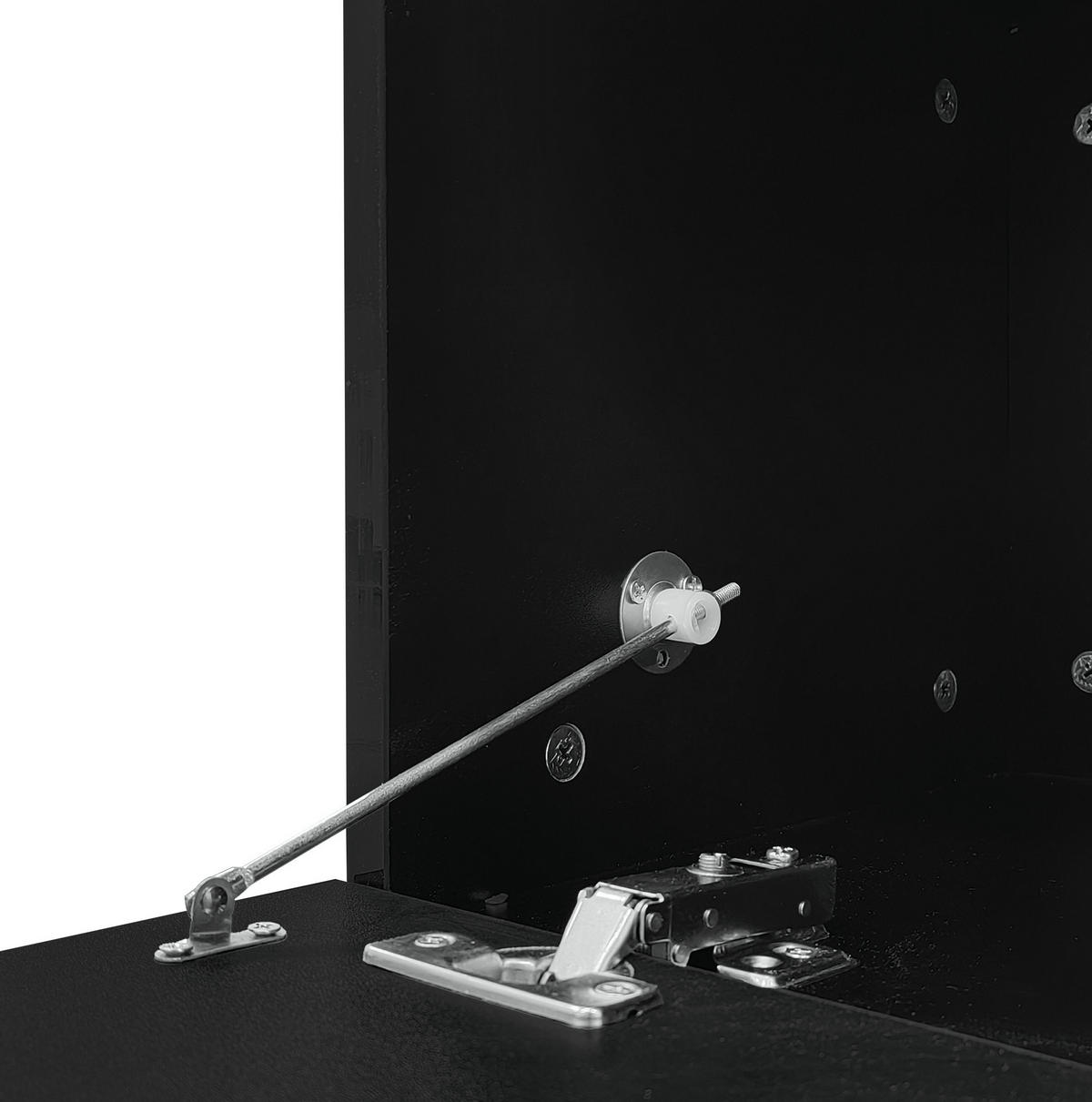 COUCHTISCH 120/50/38,5 cm in Schwarz mit LED-Beleuchtung und Stauraum - Schwarz, Holzwerkstoff (120/50/38.5cm) - Flora Grace