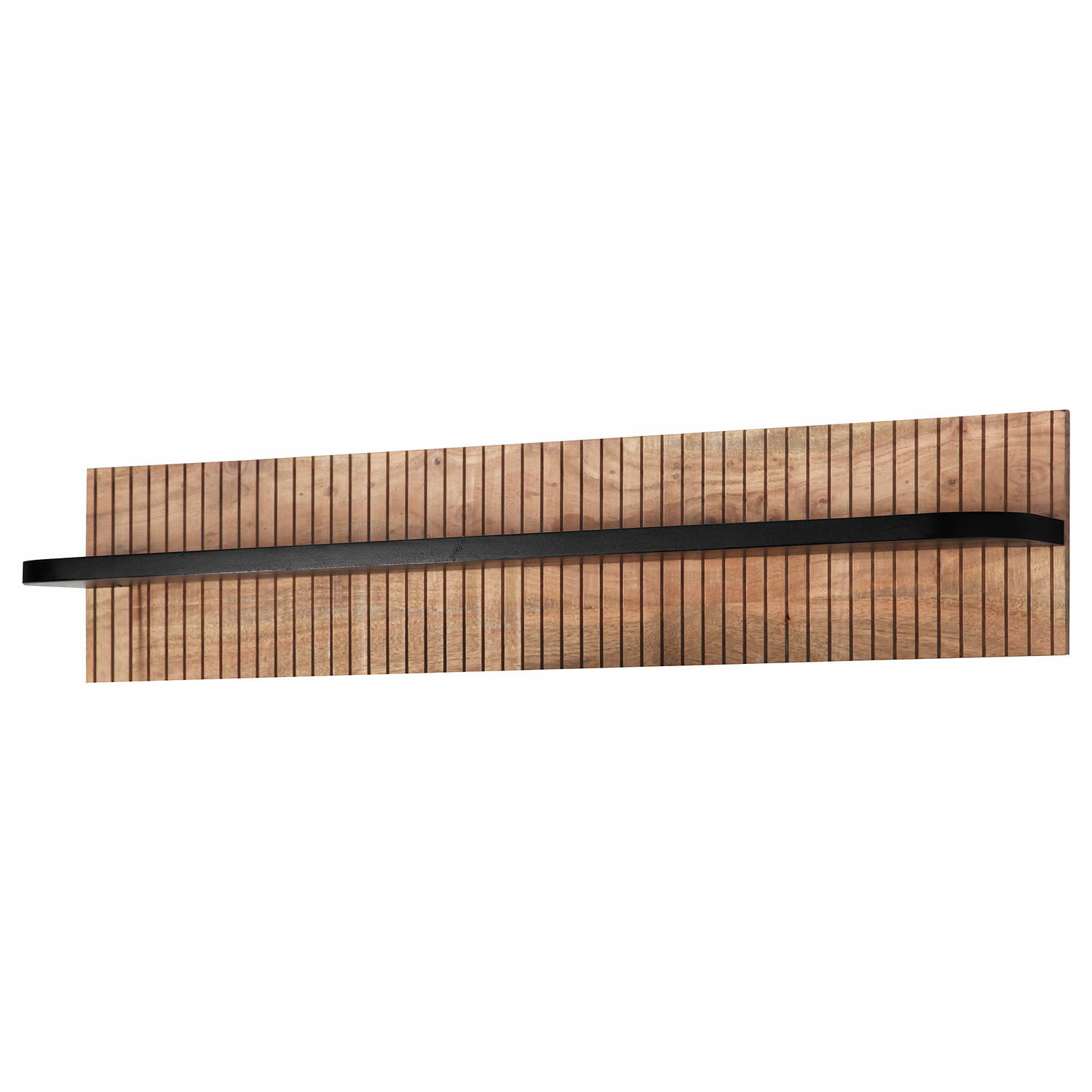 MASSIVES WANDREGAL mit Beleuchtung - Akazie - Akaziefarben/Grau, Holz (118/25/20cm) - home24