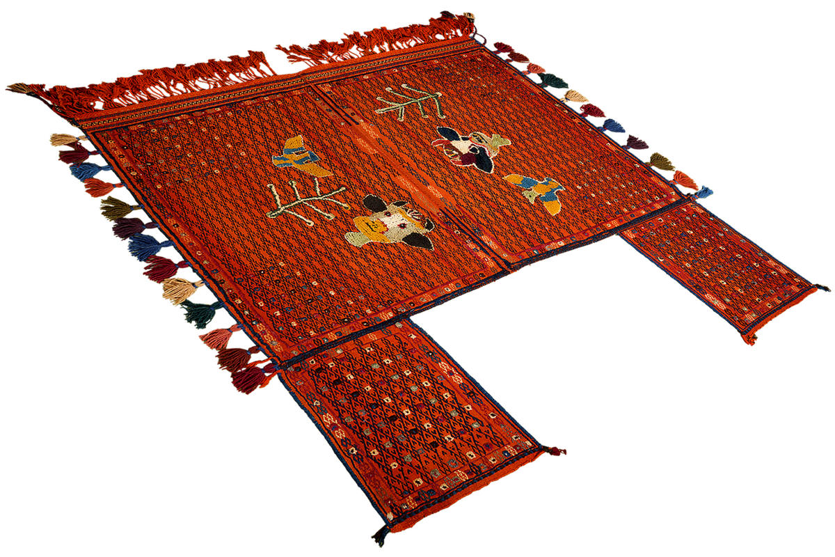 HANDWEBTEPPICH Sumak Sirdjan Orange 160/155 cm Schurwolle - Orange, Textil (155/160cm) - Looma