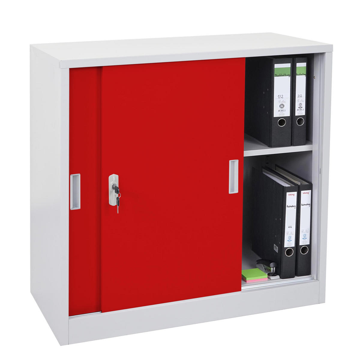 AKTENSCHRANK Rot - Rot, Metall (90/90/45cm) - MCW