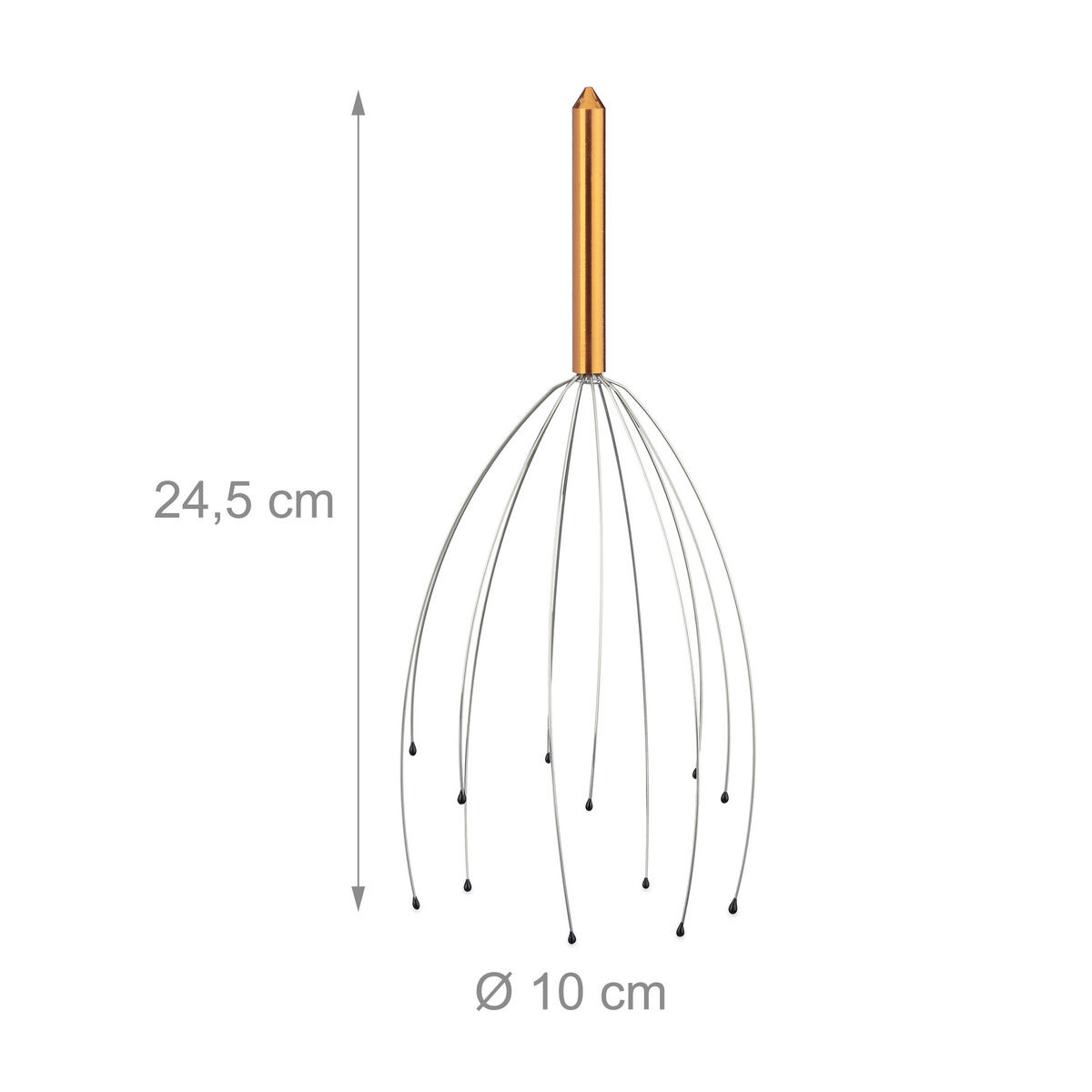 KOPFMASSAGEGERÄT - Goldfarben, Metall (9/9/25.5cm) - Relaxdays