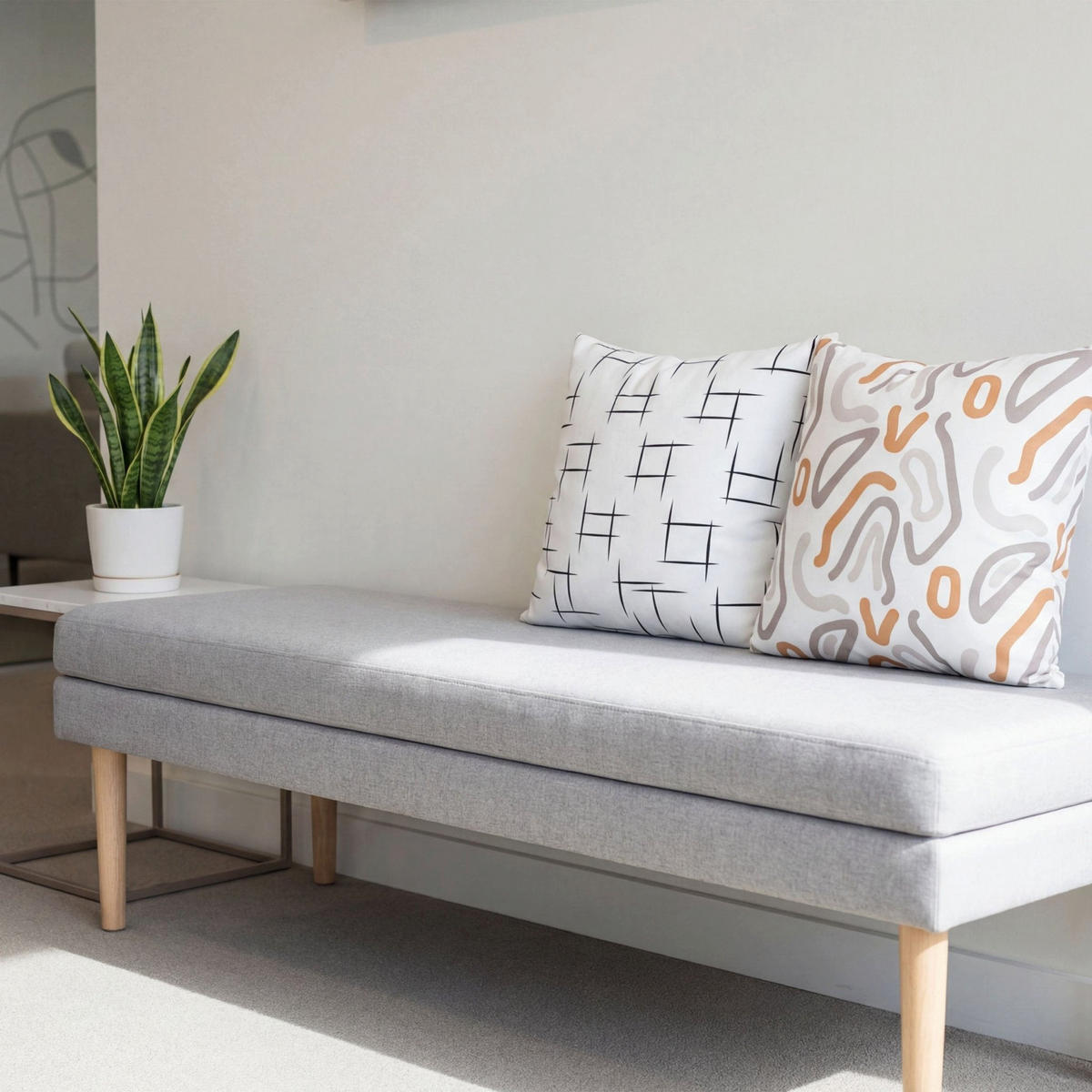 DEKOKISSEN Stripe 45x45 cm mit Füllung - Weiß, Textil (45/45cm) - Deco-Raum