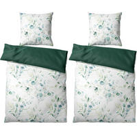 BETTWÄSCHE 4-teilig Eukalyptus - Weiß, Naturmaterialien (135/200cm) - Sanilo