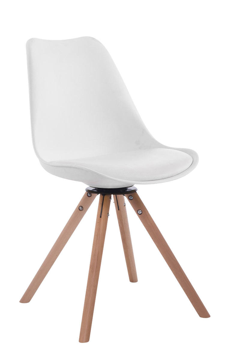 BESUCHERSTUHL Perth Kunstleder Weiß Rund Konferenzstuhl Bürostuhl - Weiß, Leder (48/84/56cm) - DELUKE