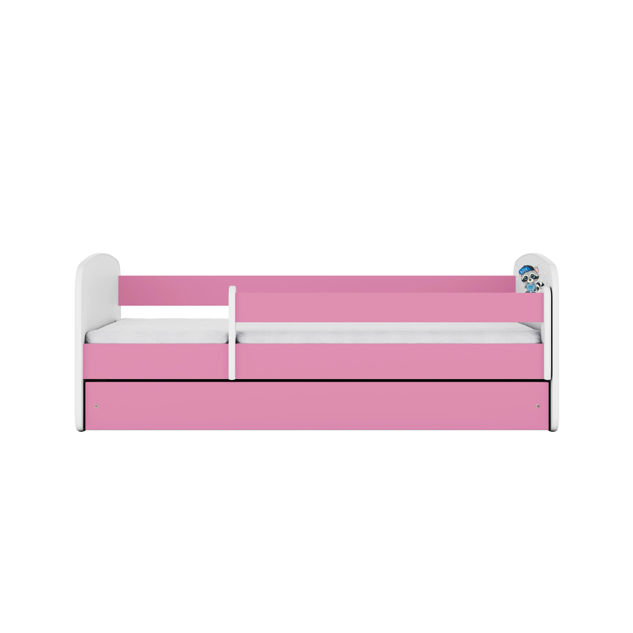 KINDERBETT Waschbär mit Schublade 140/70 80/61/144 - Rosa, Holzwerkstoff (70/140cm) - RAUMHIRSCH FURNITURE