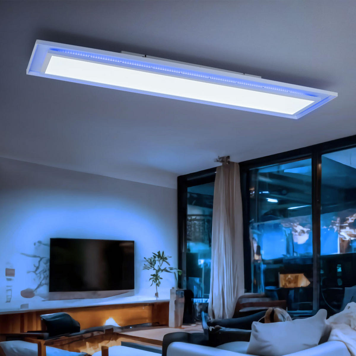 LED DECKENLEUCHTE Metall Weiß - Weiß, Metall (85/19/6.3cm) - Globo Lighting