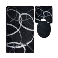 BADEMATTE Set 3 tlg SCHWARZ - Schwarz, Textil (60/100cm) - ROLFNERS