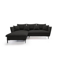 ECKSOFA GLOSS mit Schlaffunktion, Ottomane & goldenen Füßen – Samtsofa im GLOSSour-Stil mit Zierkissen, 258x167x91cm, Linke, BEIGE - Cappuccino, Holz/Textil (167/258cm) - DomoHome