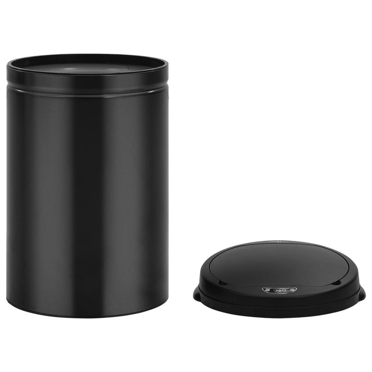 MÜLLEIMER mit Sensor 30L Schwarz Abfalleimer Automatik - Schwarz, Metall (30.5/51.5/30.5cm) - DELUKE