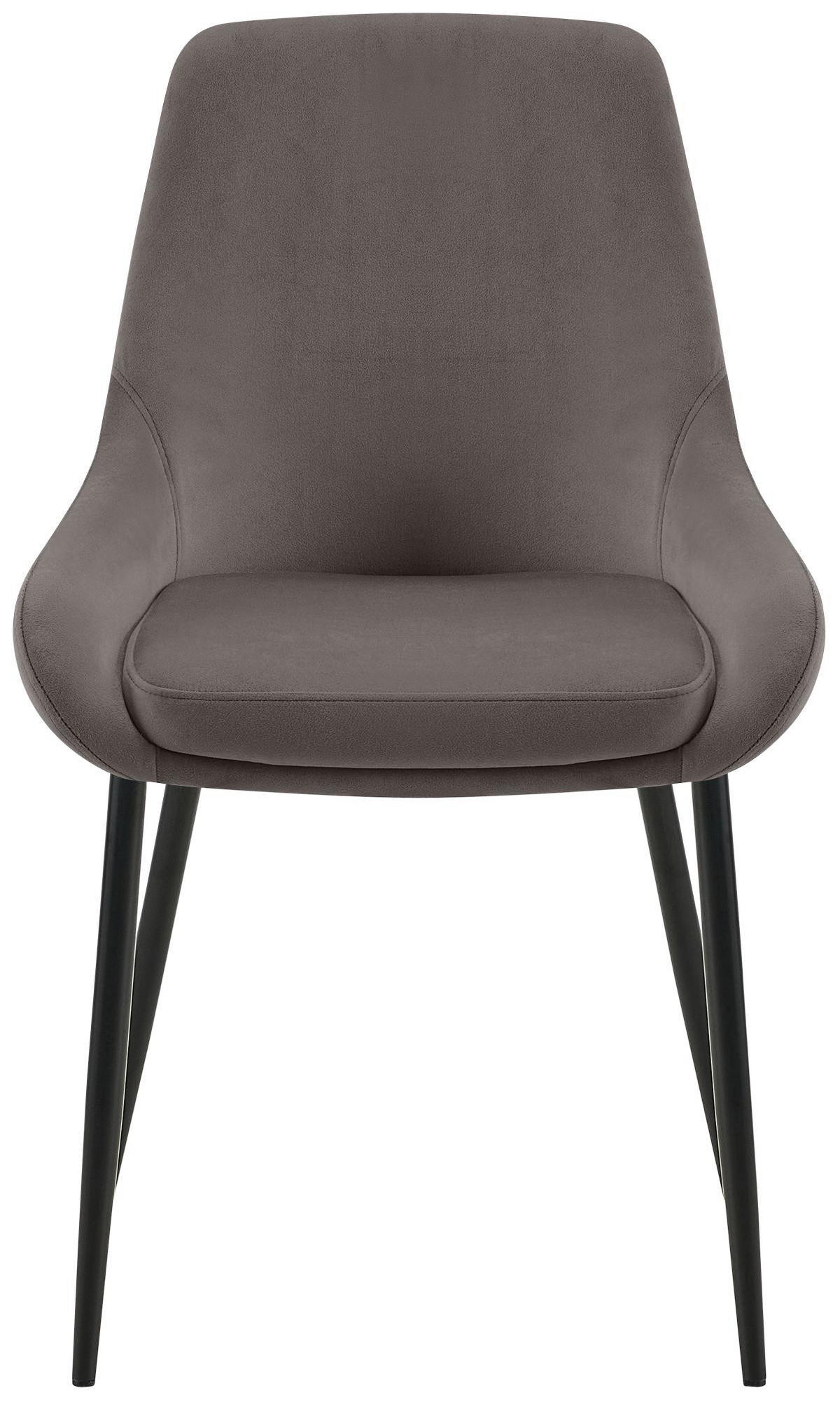 ESSZIMMERSTUHL 2er Set Samt Anthrazit - Anthrazit/Schwarz, Textil (50/86/53cm) - CLP