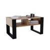COUCHTISCH Holzwerkstoff rechteckig stabil Sonoma Eiche 45/53,6/92cm - Schwarz/Sonoma Eiche, Holzwerkstoff (53.6/92/45cm) - CraftPAK