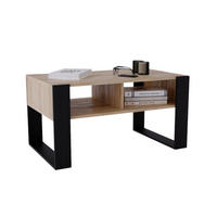 COUCHTISCH Holzwerkstoff rechteckig stabil Sonoma Eiche 45/53,6/92cm - Schwarz/Sonoma Eiche, Holzwerkstoff (53.6/92/45cm) - CraftPAK