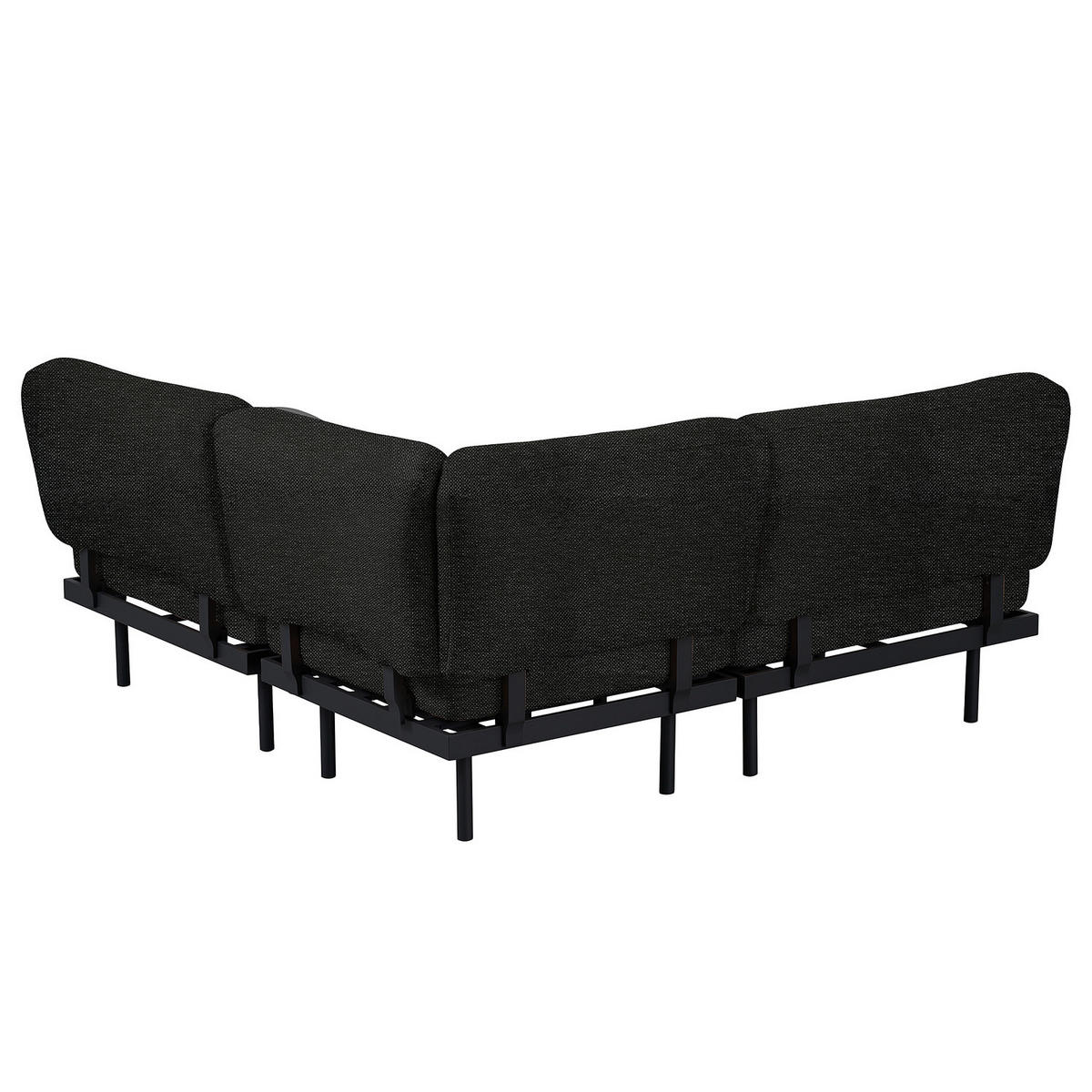 OUTDOOR-ECKSOFA - Schwarz, Textil/Metall (186/80/186cm) - home24