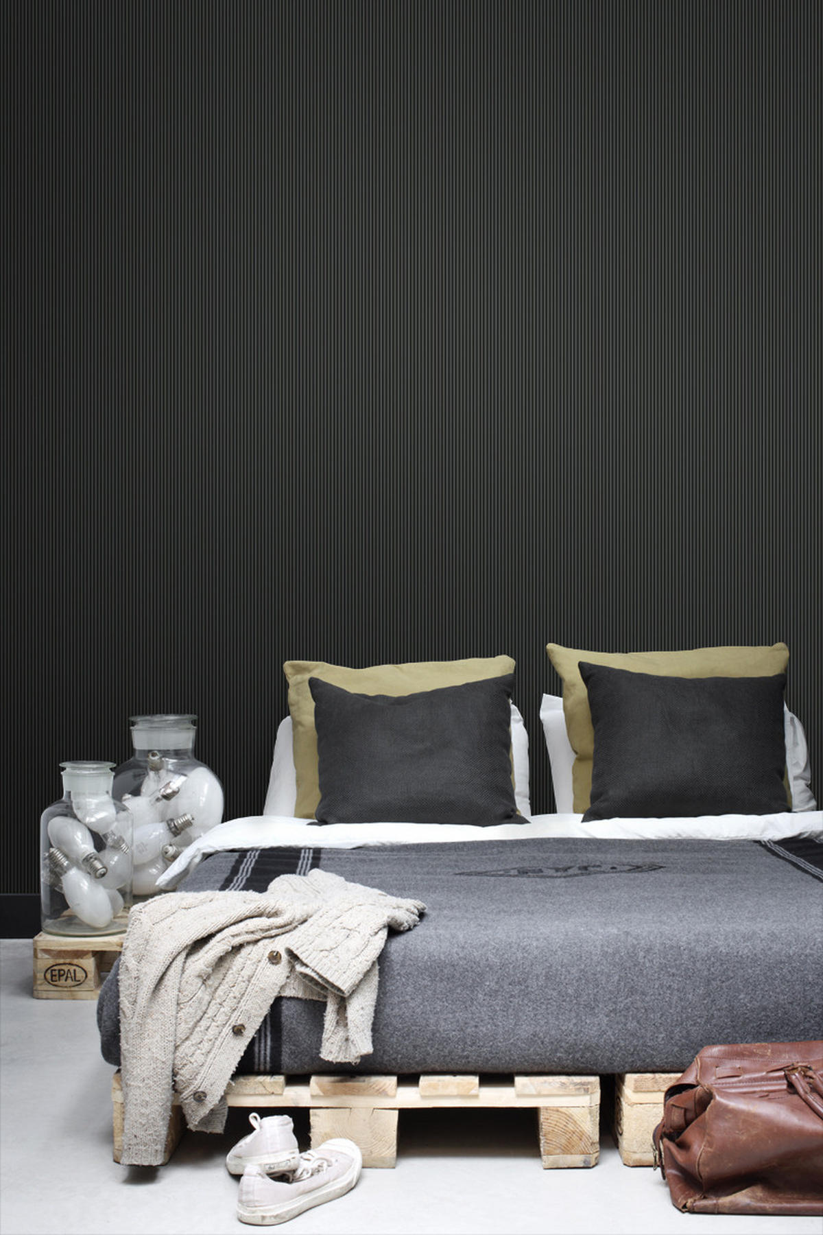 TAPETE Streifen 53 cm x 10.05 m - Schwarz, Papier (53/1000cm) - ESTAhome