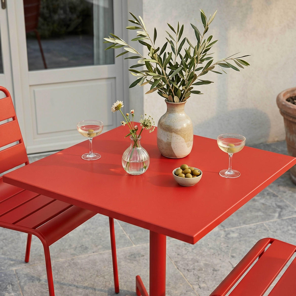 GARTENSET 3-tlg., Rot - Rot, Metall - Oviala