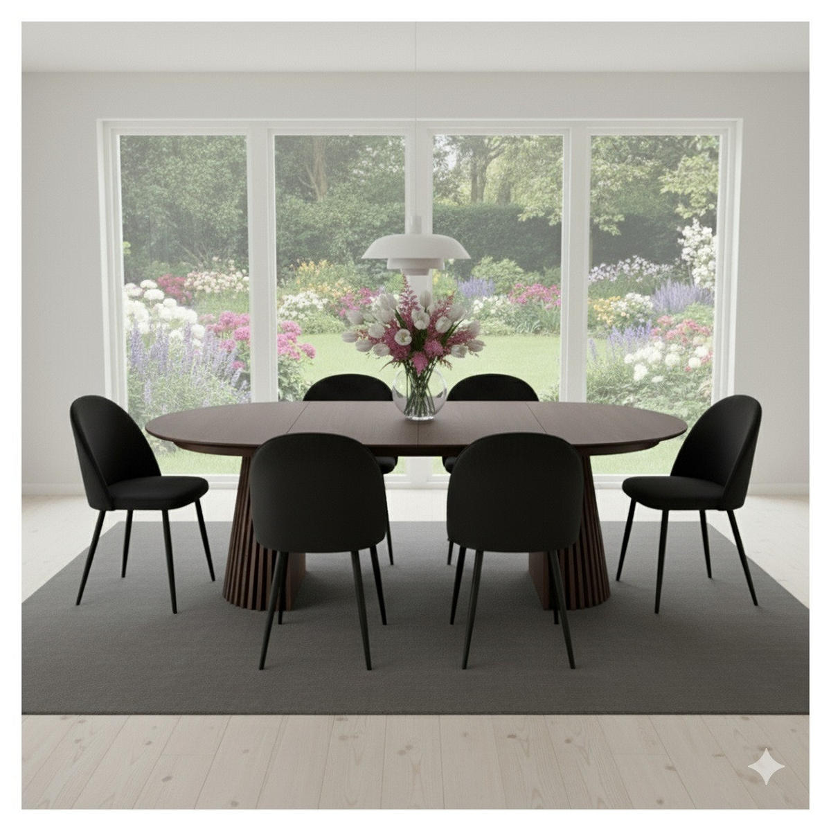 TISCHGRUPPE Smoked - Eichefarben/Schwarz, Holzwerkstoff/Textil (120/75/120cm) - ebuy24