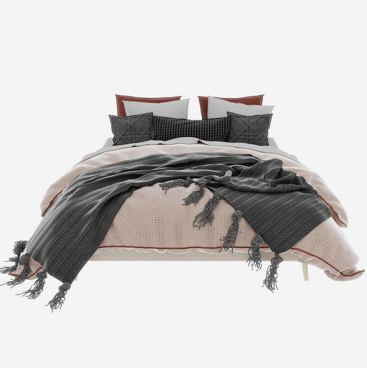 ČALOUNĚNÁ postel 160/200 cm béžová z látky a kovu s úložným prostorem a vysokým čelem - béžová, textil (160/200cm) - OKWISH