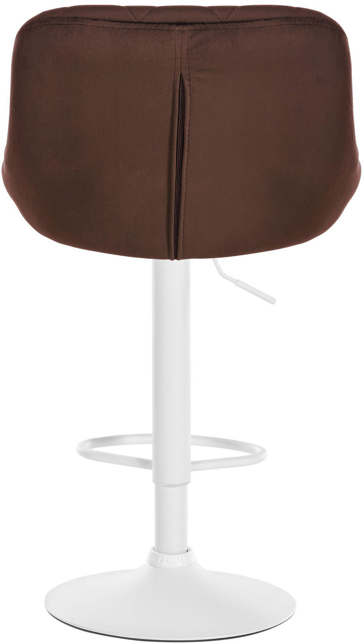 BARHOCKER 2er Set Samt braun - Weiß/Braun, Textil/Metall (46/83/49cm) - CLP