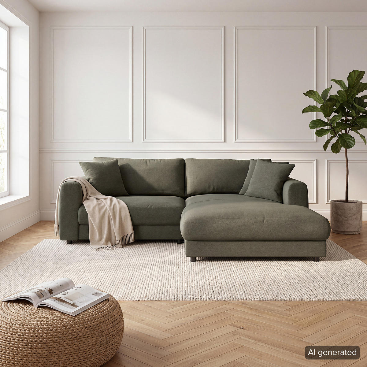ECKSOFA mit Longchair - Schwarz/Grau, Holz/Kunststoff (238/183cm) - home24