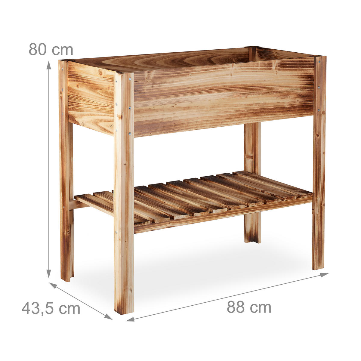 HOCHBEET - Hellbraun, Holz (88/80/43.5cm) - Relaxdays