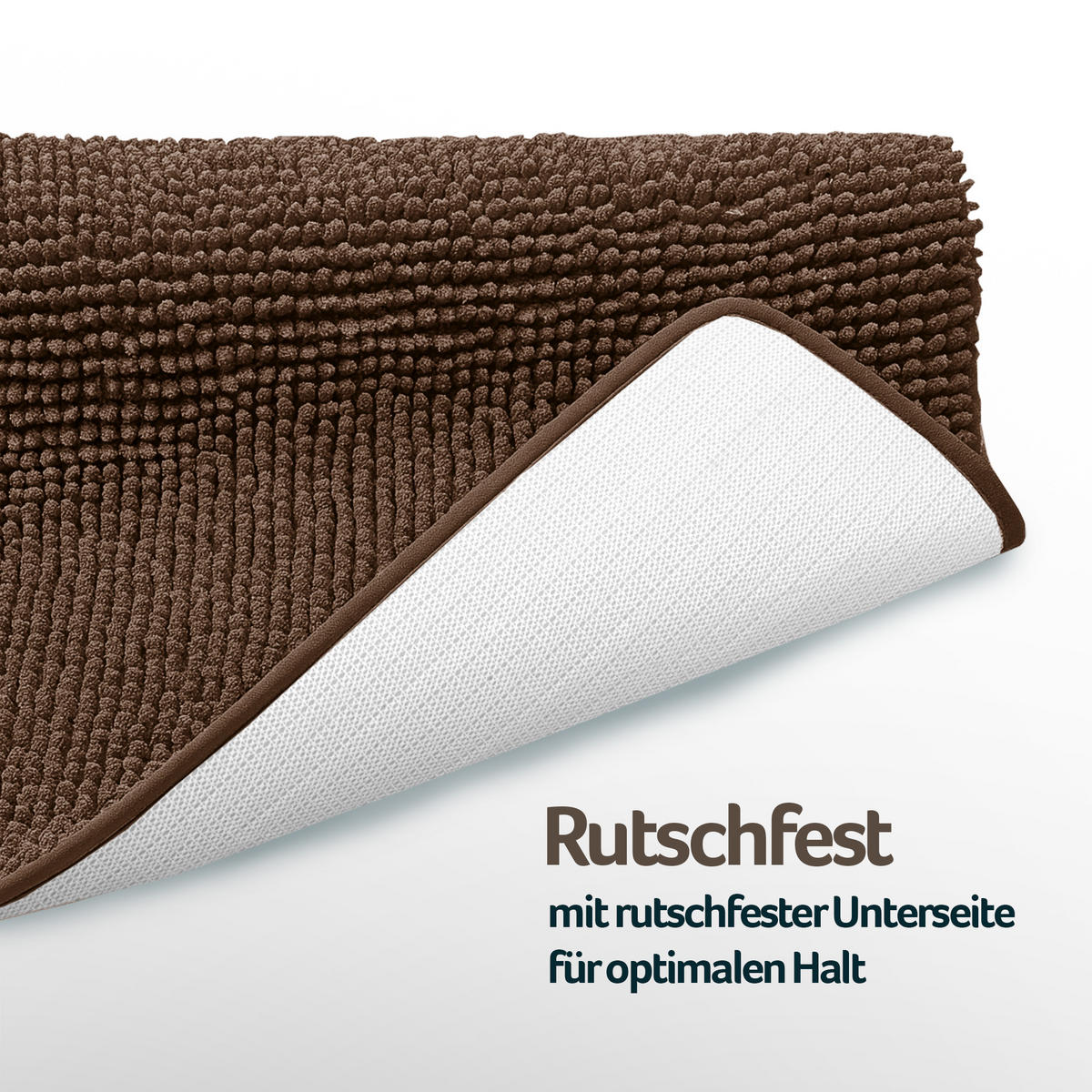 BADEMATTE Chenille 60x90cm Braun - Braun, Textil (90/60cm) - Bestlivings