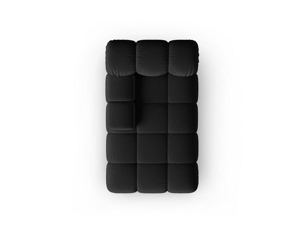 CHAISELONGUE links Bellis aus Samt schwarz - Schwarz, Textil (97/62/157cm) - Micadoni