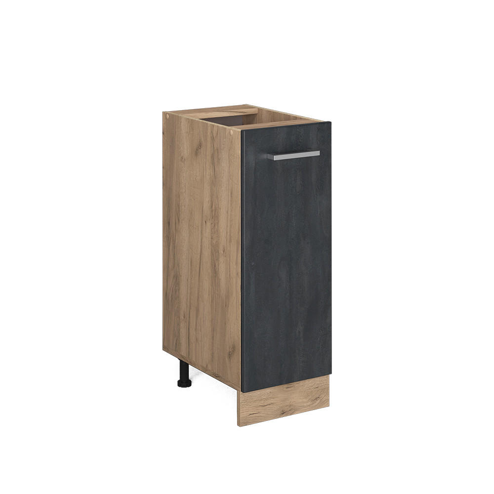 UNTERSCHRANK R-Line Schwarz Beton 30 cm ohne AP - Honigeiche/Eiche Wotan, Holzwerkstoff (30/81.6/46cm) - Vicco
