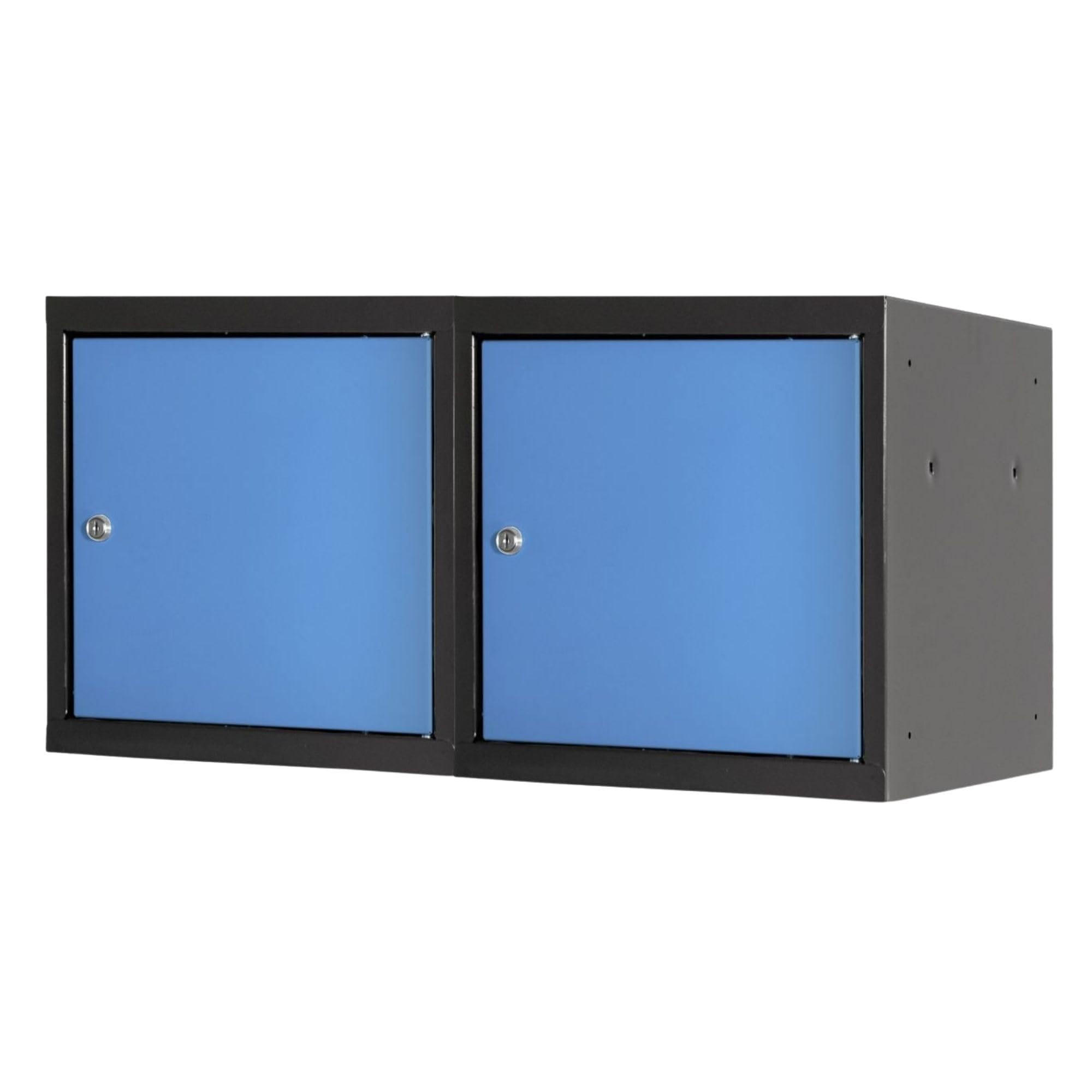 SCHLIESSFACHWÜRFEL 2x Blocky mit Zylinderschloss + 2 Schlüssel 40x40x40cm Anthrazit/Lichtblau - Blau/Anthrazit, Metall (40/40/40cm) - PROREGAL